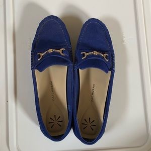 Royal Blue Suede Driving Loafers Isaac Mizrahi
